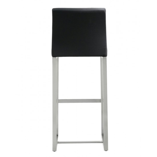 TOV Furniture Denmark Black Stainless Steel Barstool (Set of 2)