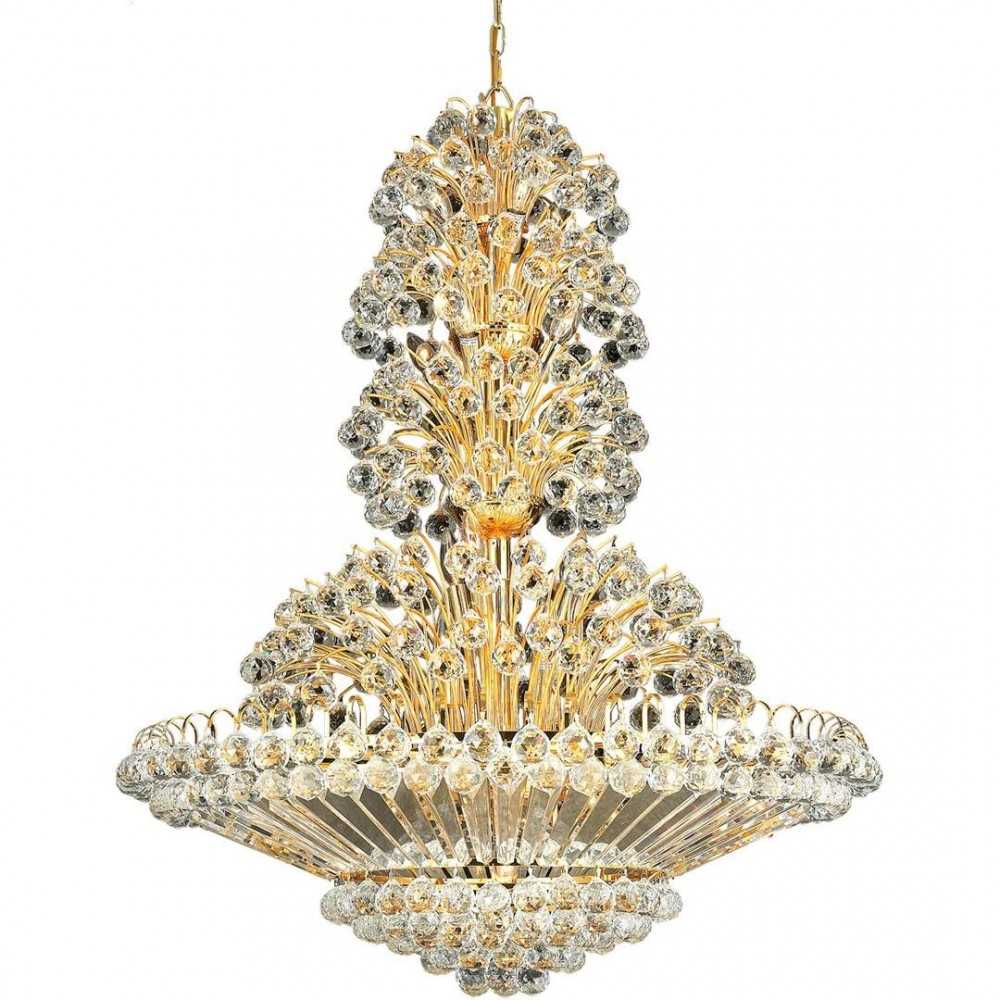 Elegant Lighting Sirius 33 Light Gold Chandelier Clear Elegant Cut Crystal