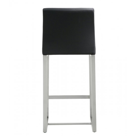 TOV Furniture Denmark Black Stainless Steel Counter Stool (Set of 2)