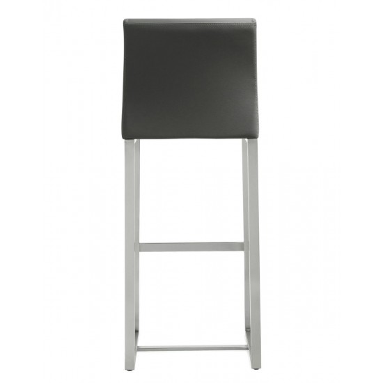 TOV Furniture Denmark Grey Stainless Steel Barstool (Set of 2)