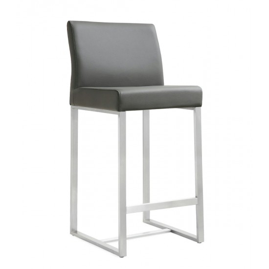 TOV Furniture Denmark Grey Stainless Steel Counter Stool (Set of 2)