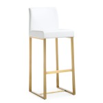 TOV Furniture Denmark White Gold Steel Barstool (Set of 2)