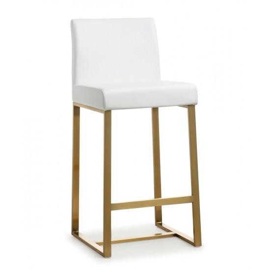 TOV Furniture Denmark White Gold Steel Counter Stool (Set of 2)