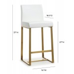 TOV Furniture Denmark White Gold Steel Counter Stool (Set of 2)