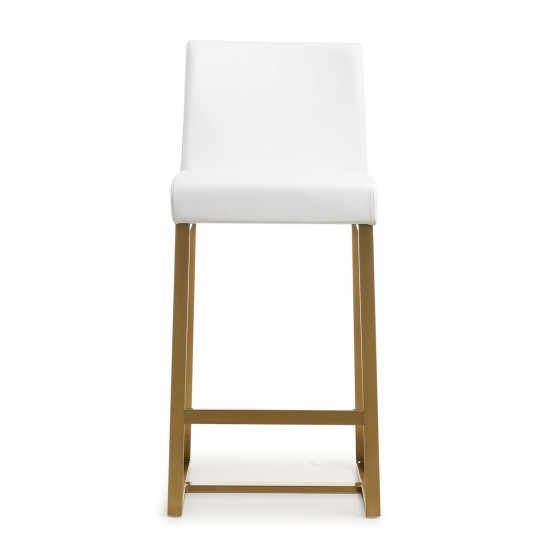 TOV Furniture Denmark White Gold Steel Counter Stool (Set of 2)