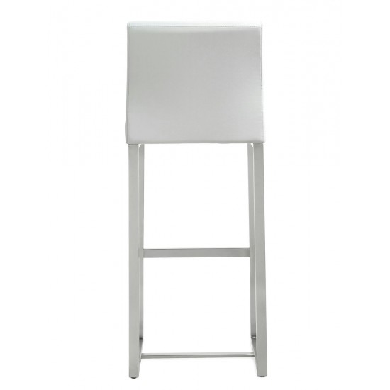 TOV Furniture Denmark White Stainless Steel Barstool (Set of 2)