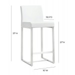 TOV Furniture Denmark White Stainless Steel Counter Stool (Set of 2)