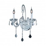 Elegant Lighting Verona 2 Light Chrome Wall Sconce Clear Swarovski Elements Crystal