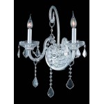 Elegant Lighting Verona 2 Light Chrome Wall Sconce Clear Swarovski Elements Crystal