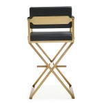 TOV Furniture Director Black Gold Steel Barstool