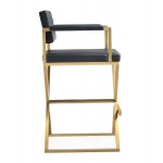 TOV Furniture Director Black Gold Steel Barstool