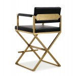 TOV Furniture Director Black Gold Steel Counter Stool