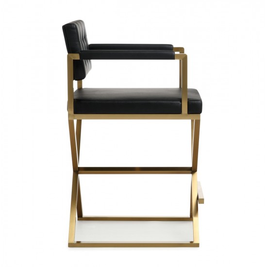 TOV Furniture Director Black Gold Steel Counter Stool