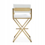 TOV Furniture Director White Gold Steel Barstool