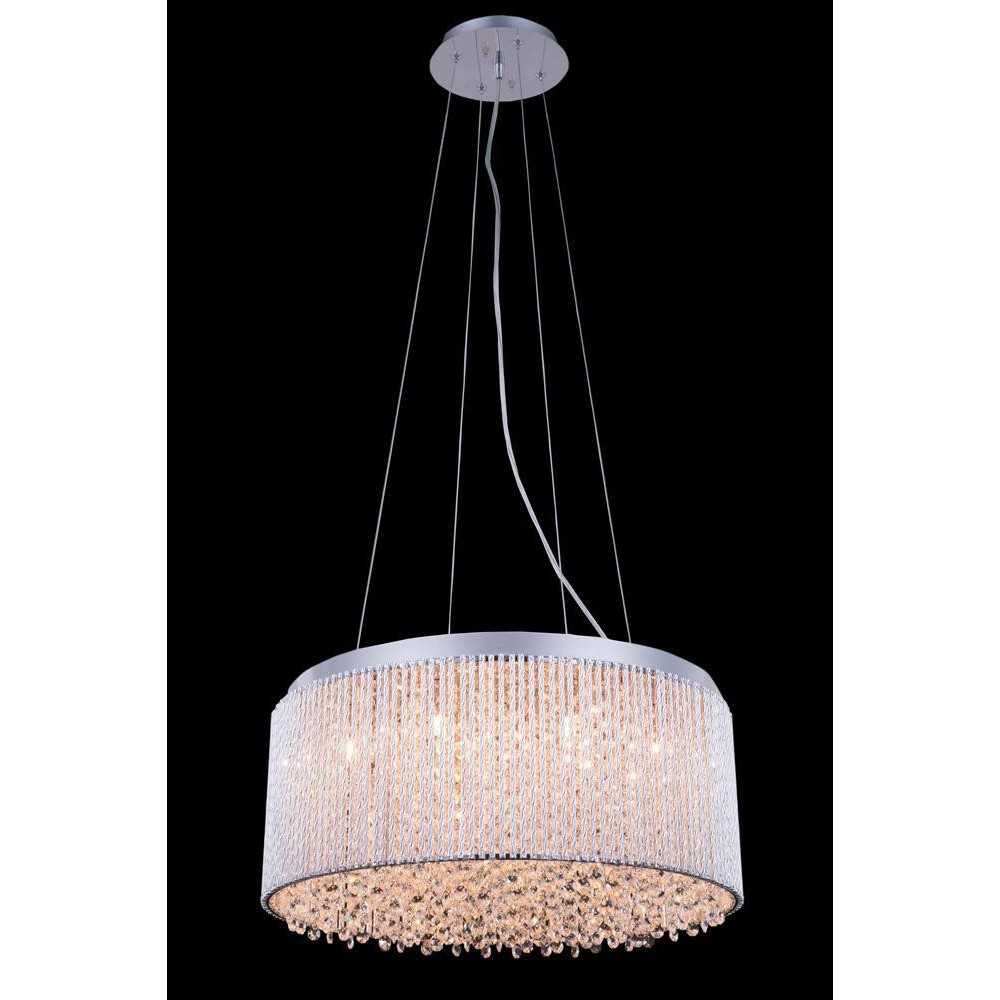 Elegant Lighting Influx 12 Light Chrome Pendant Clear Royal Cut Crystal