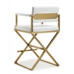 TOV Furniture Director White Gold Steel Counter Stool