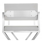 TOV Furniture Director White Stainless Steel Barstool