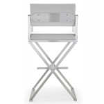 TOV Furniture Director White Stainless Steel Barstool