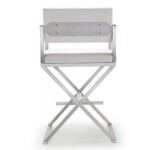 TOV Furniture Director White Stainless Steel Counter Stool