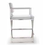 TOV Furniture Director White Stainless Steel Counter Stool