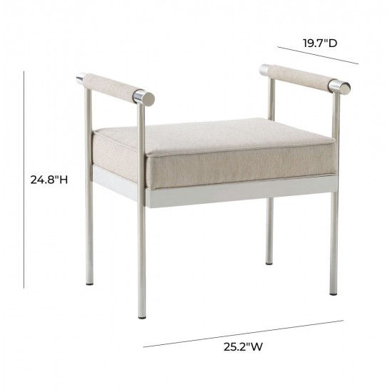 TOV Furniture Diva Cream Velvet Bench