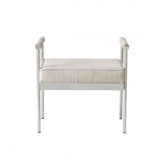 TOV Furniture Diva Cream Velvet Bench