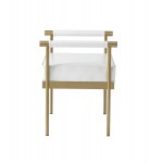 TOV Furniture Diva White Vegan Leather Bench