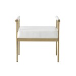 TOV Furniture Diva White Vegan Leather Bench