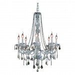 Elegant Lighting Verona 8 Light Chrome Chandelier Golden Teak (Smoky) Swarovski Elements Crystal