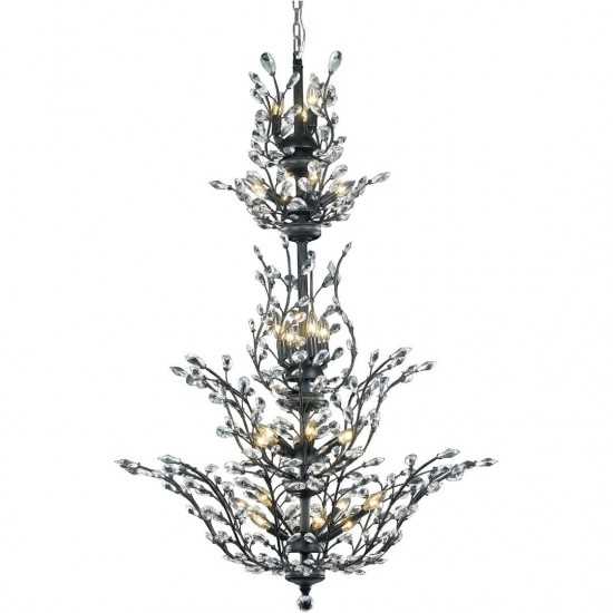 Elegant Lighting Orchid 25 Light Dark Bronze Chandelier Clear Spectra Swarovski Crystal