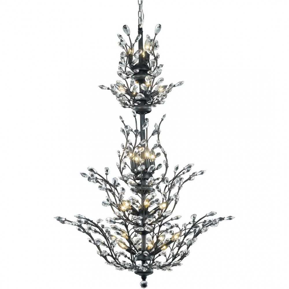 Elegant Lighting Orchid 25 Light Dark Bronze Chandelier Clear Spectra Swarovski Crystal