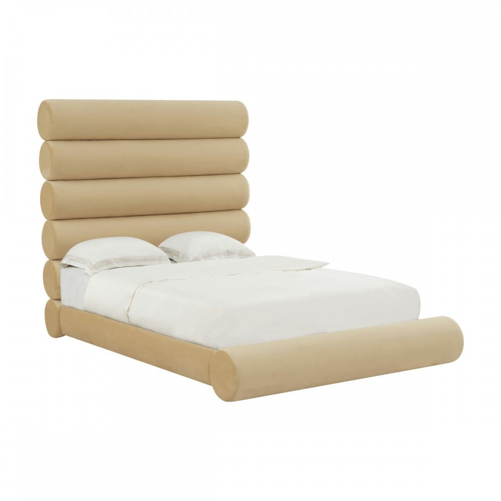 TOV Furniture Durwin Champagne Velvet Bed in King TOV Furniture Durwin Champagne Velvet Bed in King