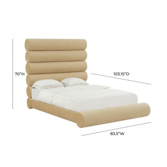 TOV Furniture Durwin Champagne Velvet Bed in King