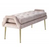 TOV Furniture Eileen Slub Velvet Blush Bench