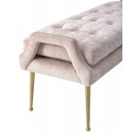 TOV Furniture Eileen Slub Velvet Blush Bench