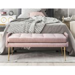 TOV Furniture Eileen Slub Velvet Blush Bench