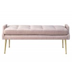 TOV Furniture Eileen Slub Velvet Blush Bench