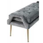 TOV Furniture Eileen Slub Velvet Grey Bench