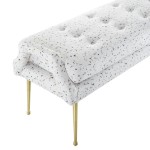 TOV Furniture Eileen Terrazzo Velvet Bench