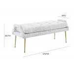 TOV Furniture Eileen Terrazzo Velvet Bench