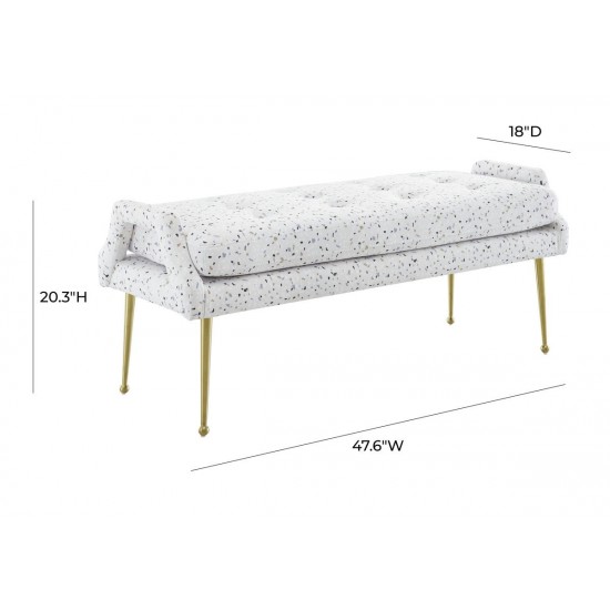 TOV Furniture Eileen Terrazzo Velvet Bench