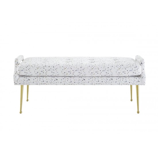 TOV Furniture Eileen Terrazzo Velvet Bench