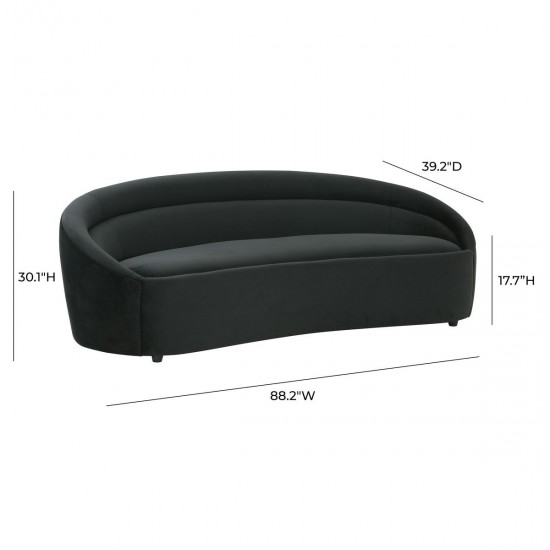 TOV Furniture Ellison Black Velvet Sofa