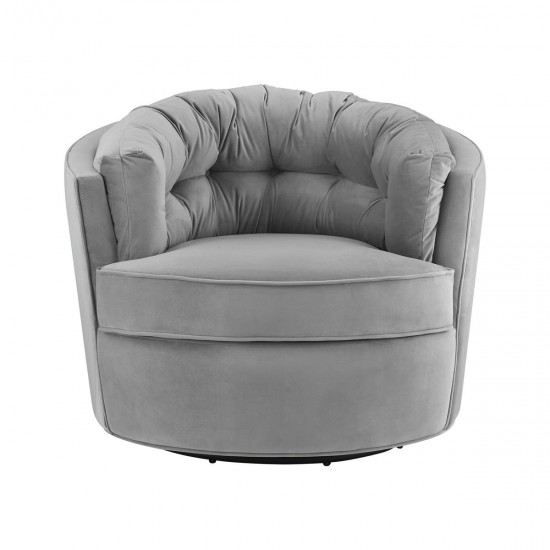 TOV Furniture Eloise Grey Velvet Swivel Chair