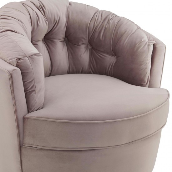 TOV Furniture Eloise Mauve Velvet Swivel Chair