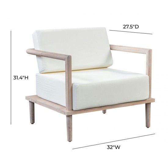 TOV Furniture Emerson Cream Outdoor Lounge Chair