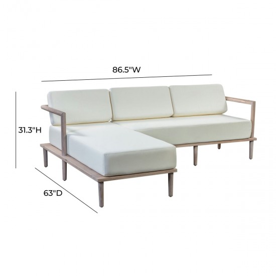 TOV Furniture Emerson Cream Outdoor Sectional - LAF