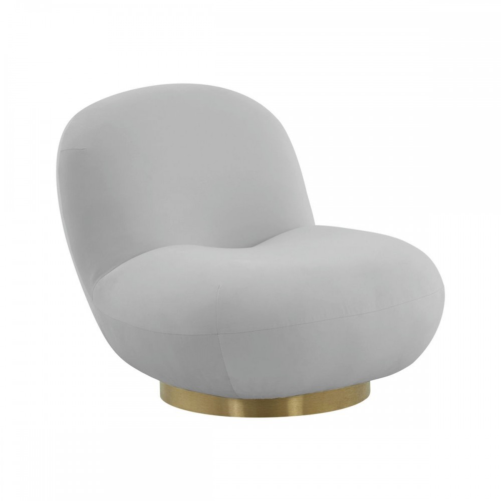 TOV Furniture Emily Grey Velvet Swivel Chair TOV Furniture Emily Grey Velvet Swivel Chair