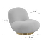 TOV Furniture Emily Grey Velvet Swivel Chair