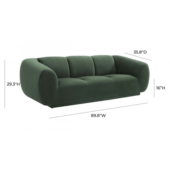 TOV Furniture Emmet Forest Green Velvet Sofa